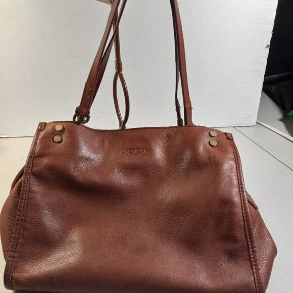 American Leather Company Brown Satchel Cottagecore Granny Chic Grandmacore - Picture 1 of 11